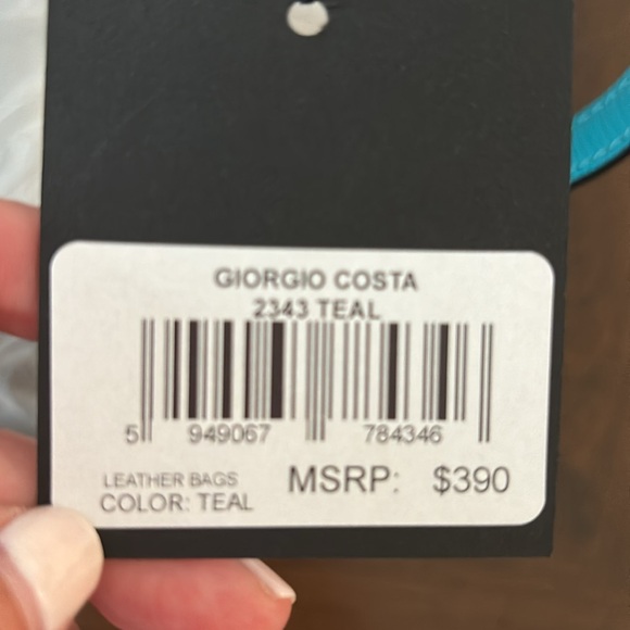 Giorgio Costa Teal Tote Bag NWT (MSRP $390) Yours $50 - Picture 7 of 7